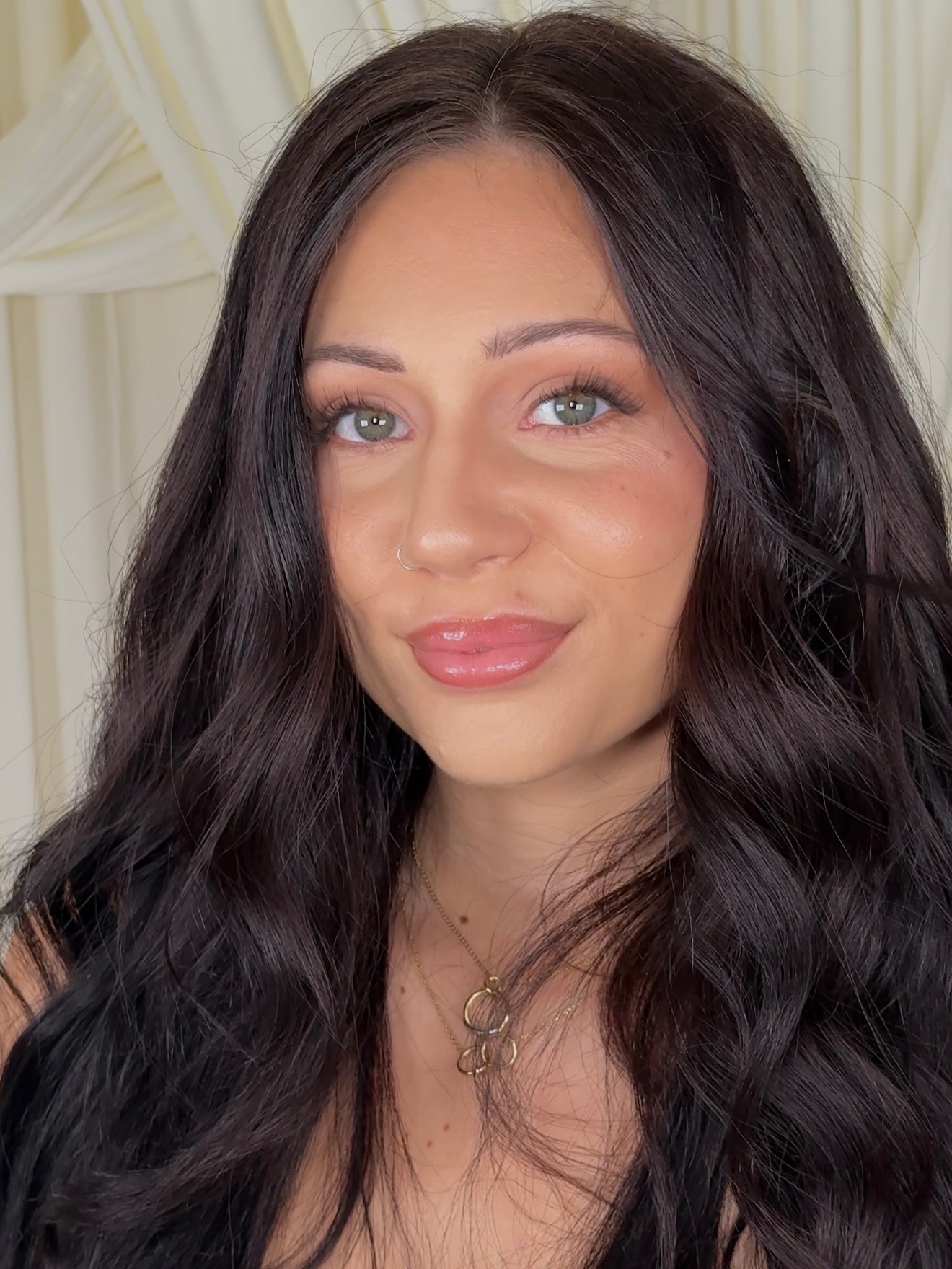 Romantic soft glam makeup with defined lashes